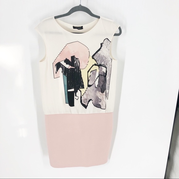 Copine Meda Abstract Dress Sz 38 - Picture 3 of 7